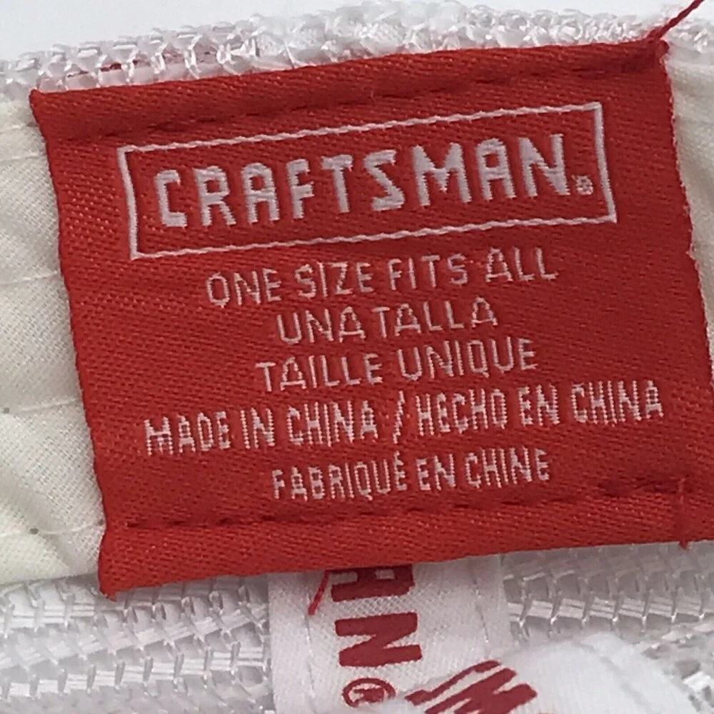 Craftsman Tools Red & White Trucker Ball Cap Mesh Back Snapback OSFM Dad Hat